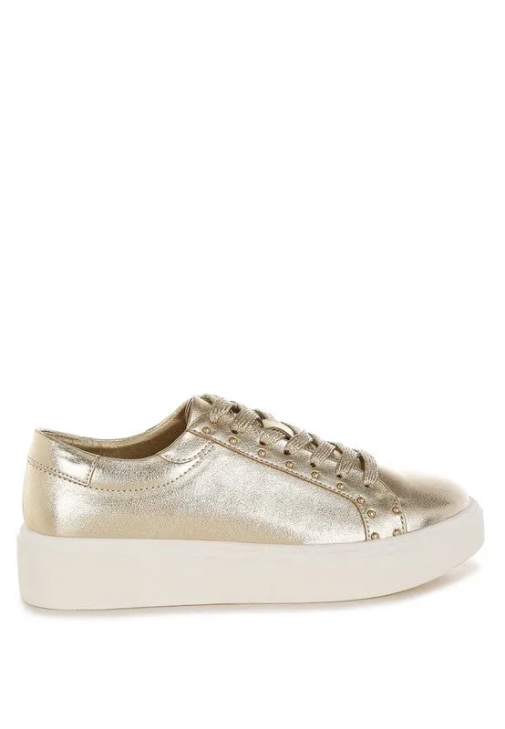 Cincinati Metallic Pleather Chunky Sneakers