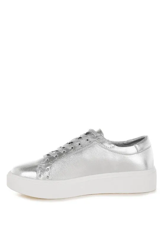 Cincinati Metallic Pleather Chunky Sneakers