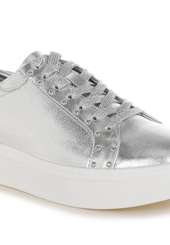 Cincinati Metallic Pleather Chunky Sneakers