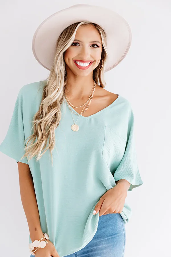 Classically Yours Shift Top In Sea Glass