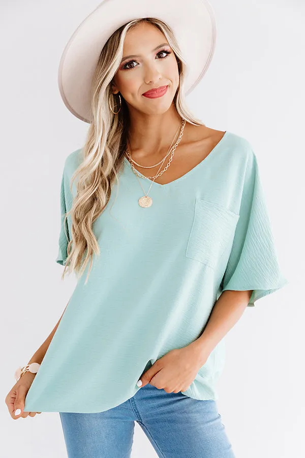 Classically Yours Shift Top In Sea Glass