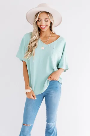 Classically Yours Shift Top In Sea Glass