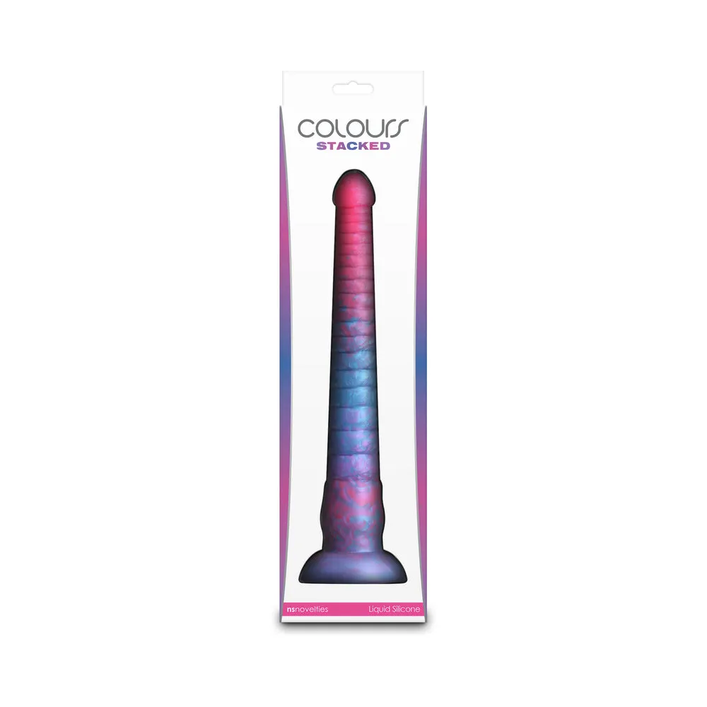 Colours Stacked 12in Dildo Pink/Blue