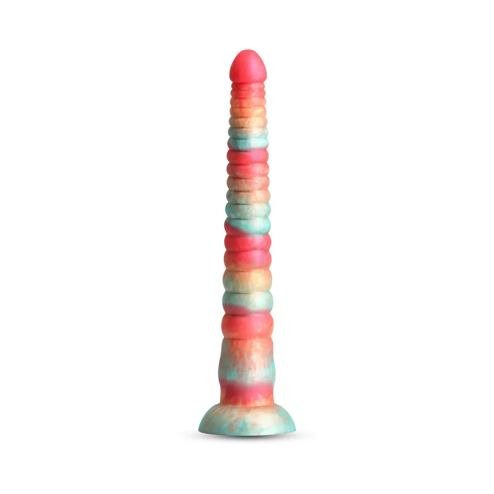 Colours Stacked 12in Dildo Red/Gold