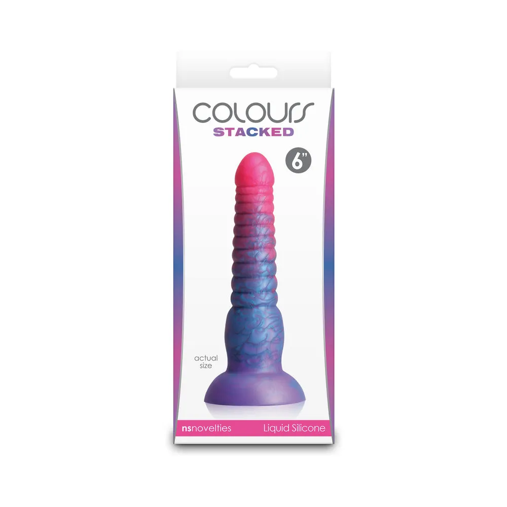 Colours Stacked 6in Dildo Pink/Blue