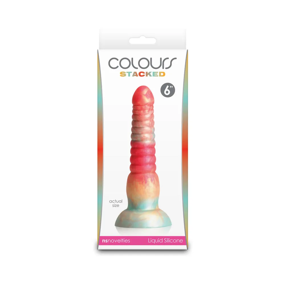 Colours Stacked 6in Dildo Red/Gold