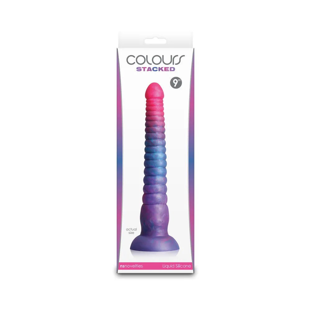 Colours Stacked 9in Dildo Pink/Blue