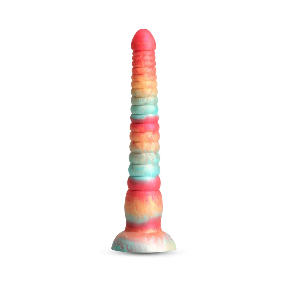 Colours Stacked 9in Dildo Red/Gold