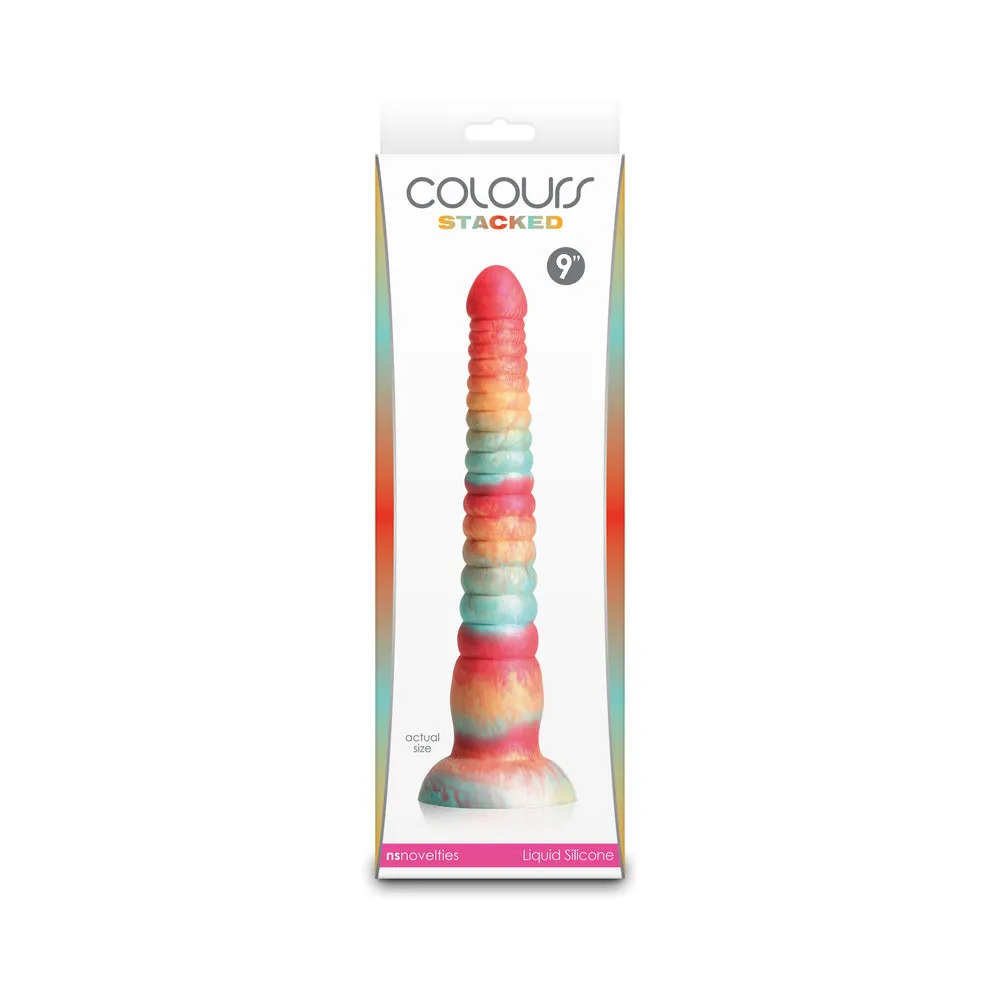 Colours Stacked 9in Dildo Red/Gold