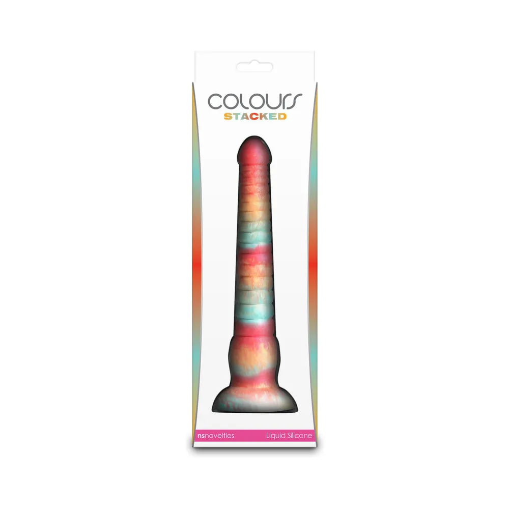 Colours Stacked 9in Dildo Red/Gold