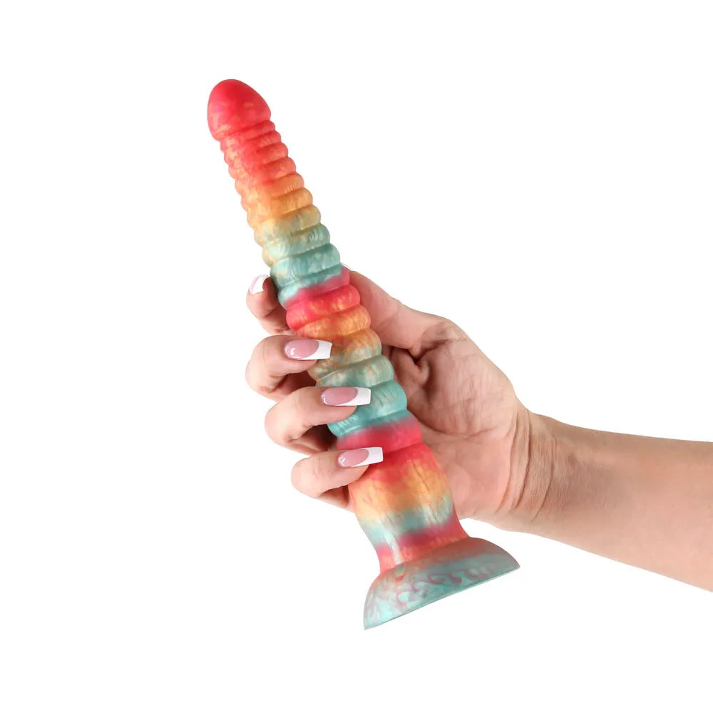 Colours Stacked 9in Dildo Red/Gold