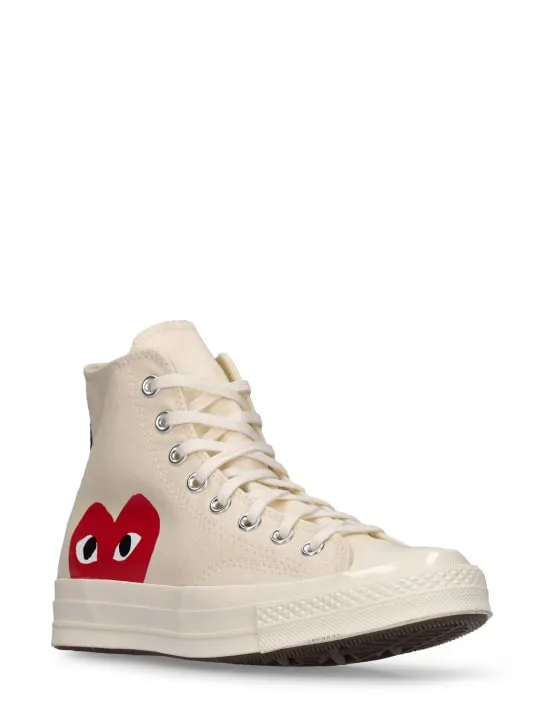 Comme des Garçons Play   20mm Play Converse cotton high sneakers 