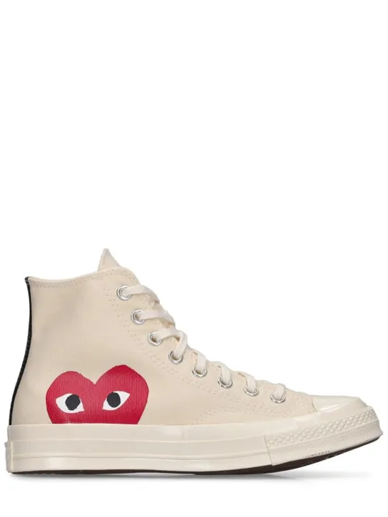 Comme des Garçons Play   20mm Play Converse cotton high sneakers 