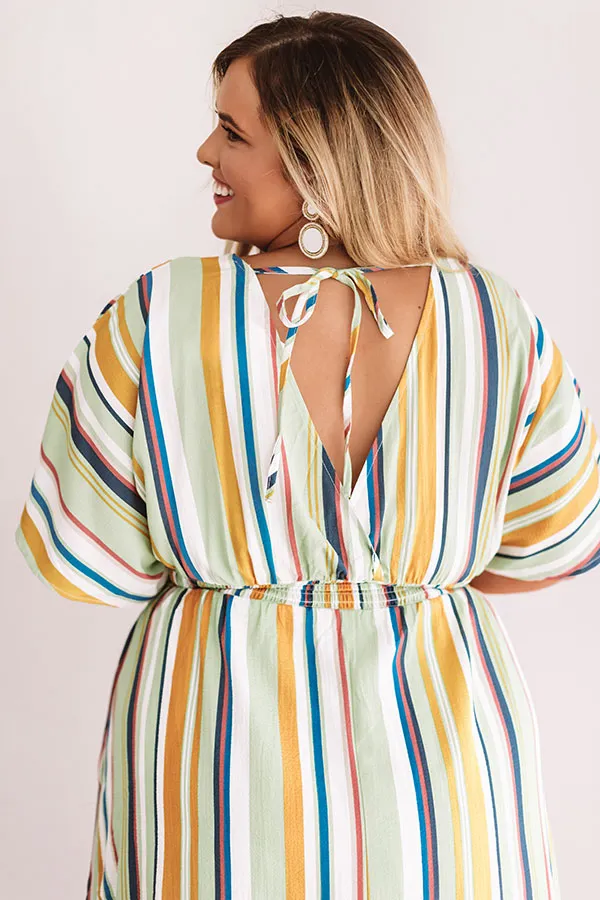 Cooler With Coladas Stripe Midi in Green Curves