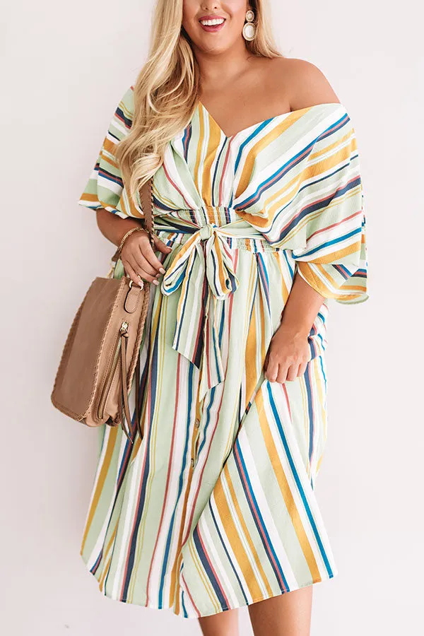 Cooler With Coladas Stripe Midi in Green Curves