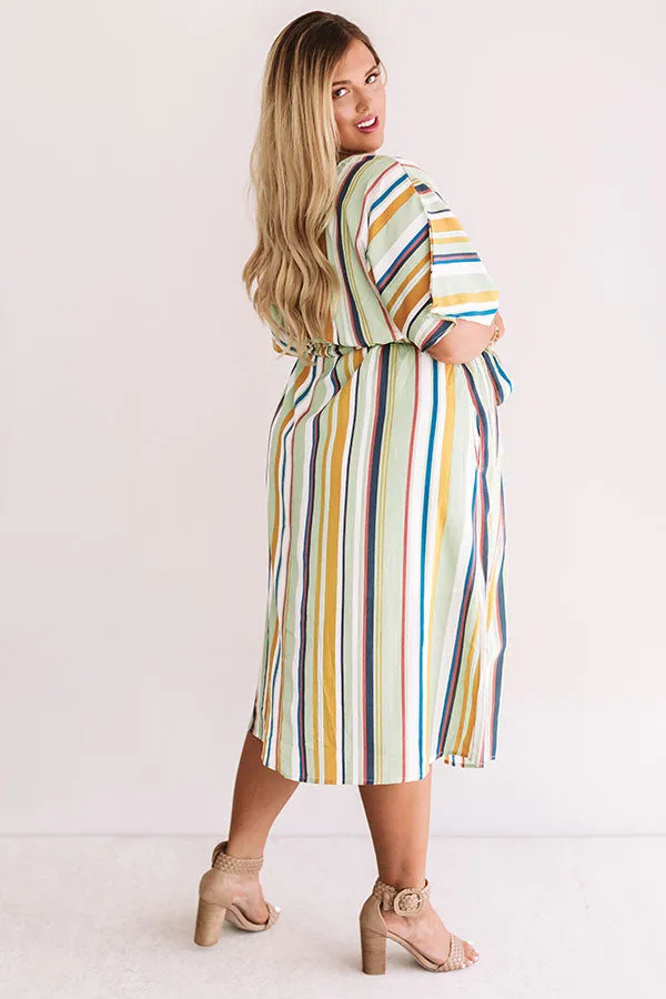 Cooler With Coladas Stripe Midi in Green Curves