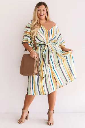 Cooler With Coladas Stripe Midi in Green Curves