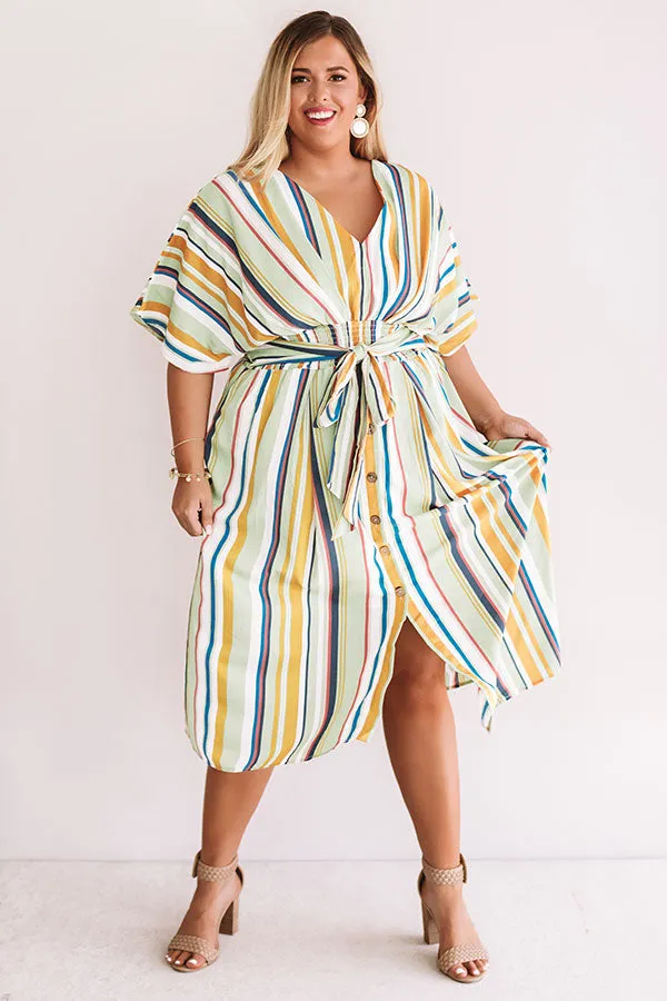 Cooler With Coladas Stripe Midi in Green Curves