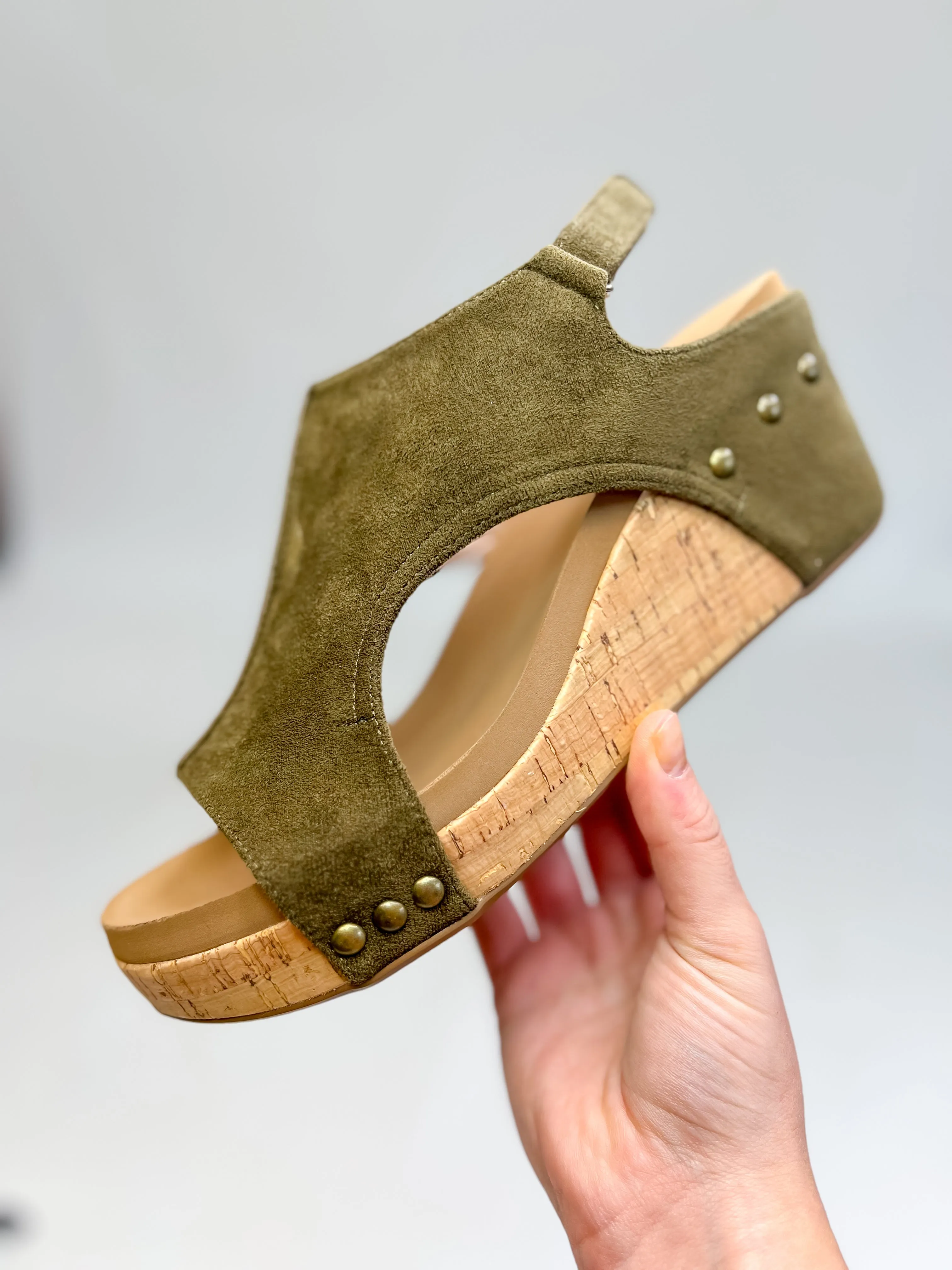 [Corky's] Carley - Khaki Faux Suede