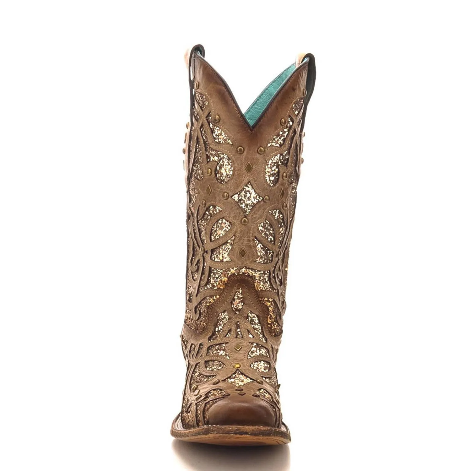 Corral | Glitter Inlay & Studs |Sq. Toe | Orix Brown