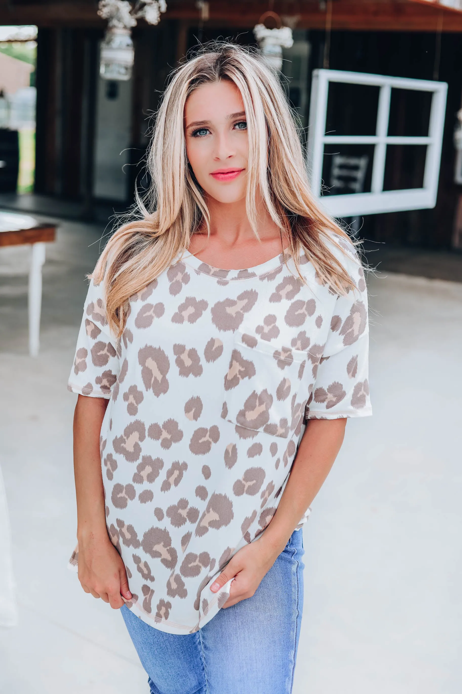 Cuddly Cheetah Top - Ivory