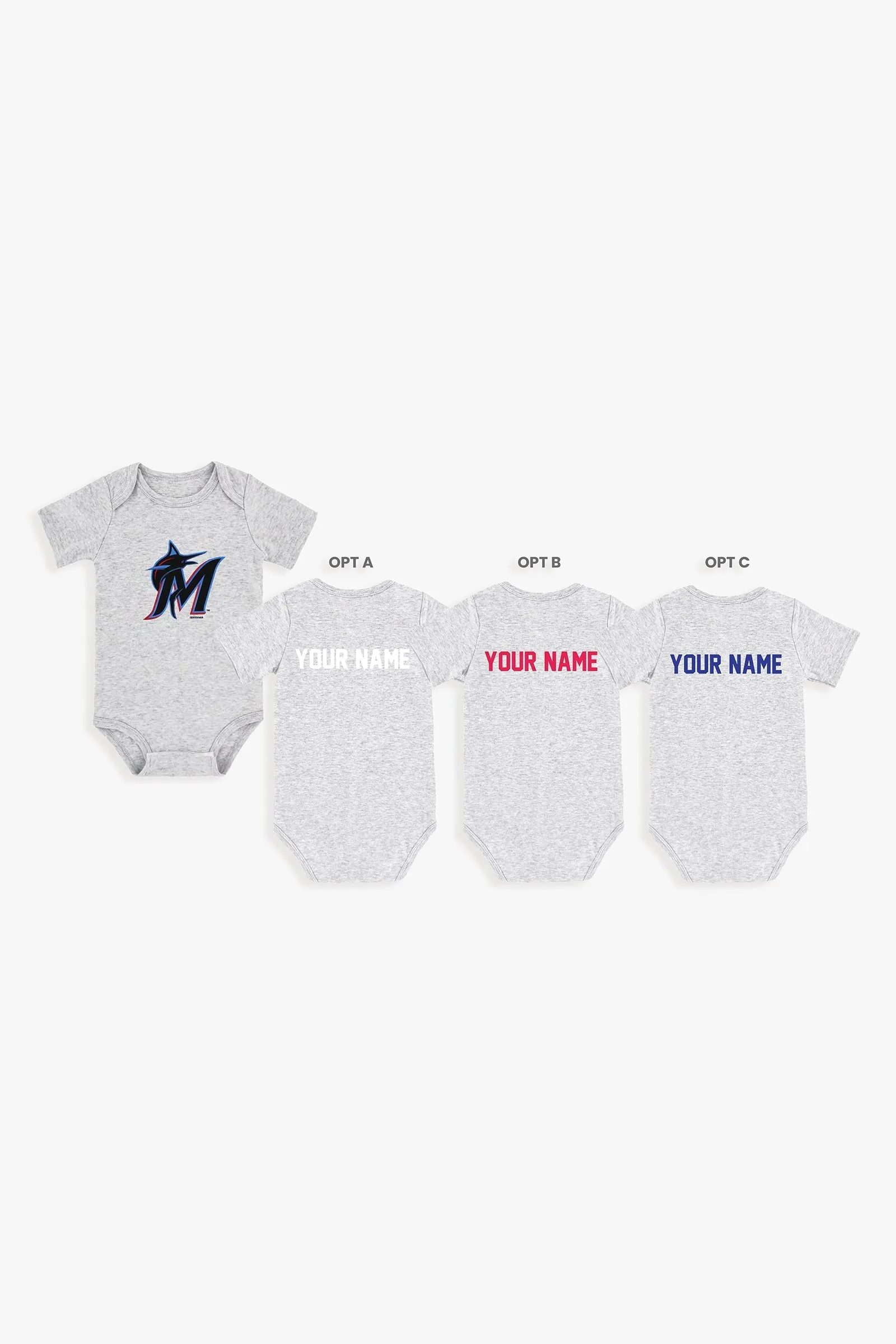 Customizable MLB Baby Onesie Bodysuit in Grey (12-18 Months)