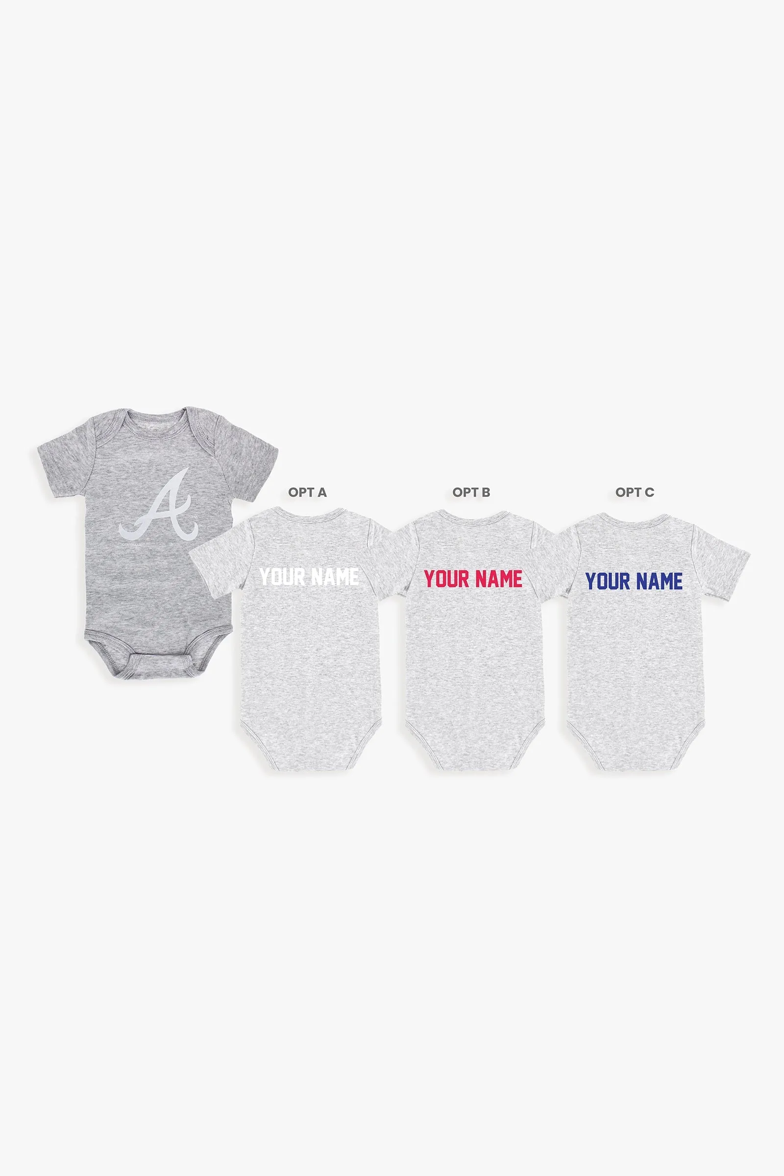 Customizable MLB Baby Onesie Bodysuit in Grey (12-18 Months)