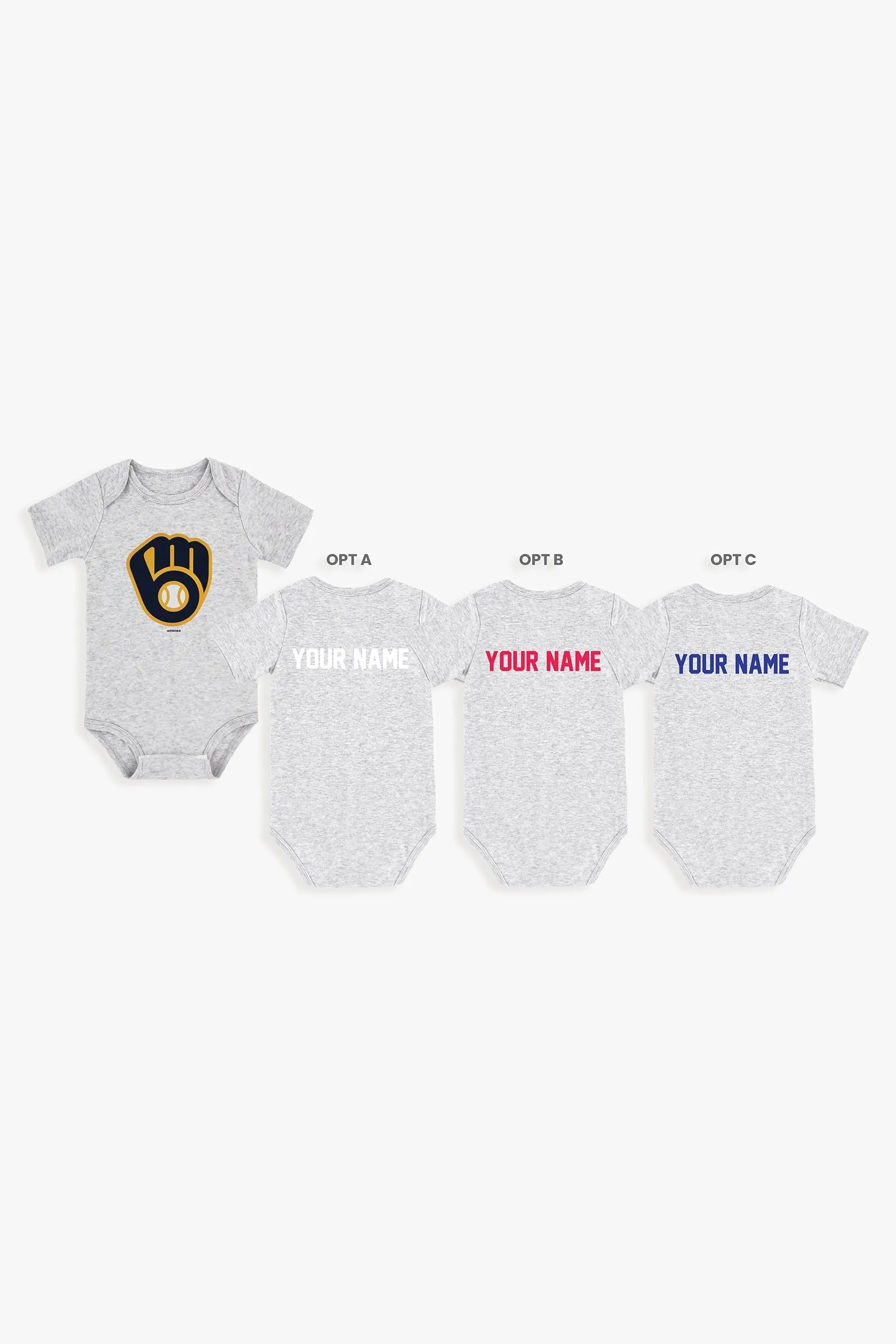 Customizable MLB Baby Onesie Bodysuit in Grey (12-18 Months)