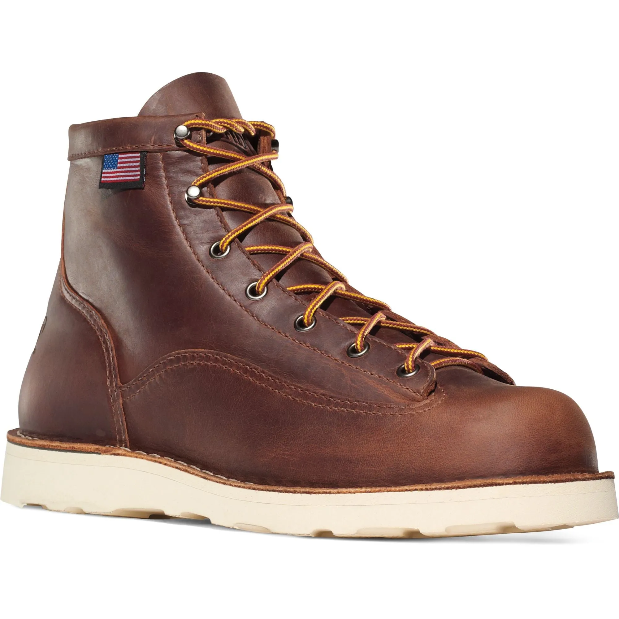 Danner Men's Bull Run USA Made 6" Soft Toe Wedge Work Boot - Brown - 15552