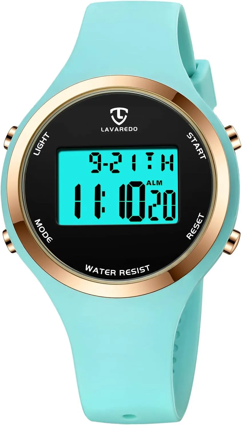 Digital Sport Watch - 3ATM Waterproof Wrist Watch with Alarm Clock