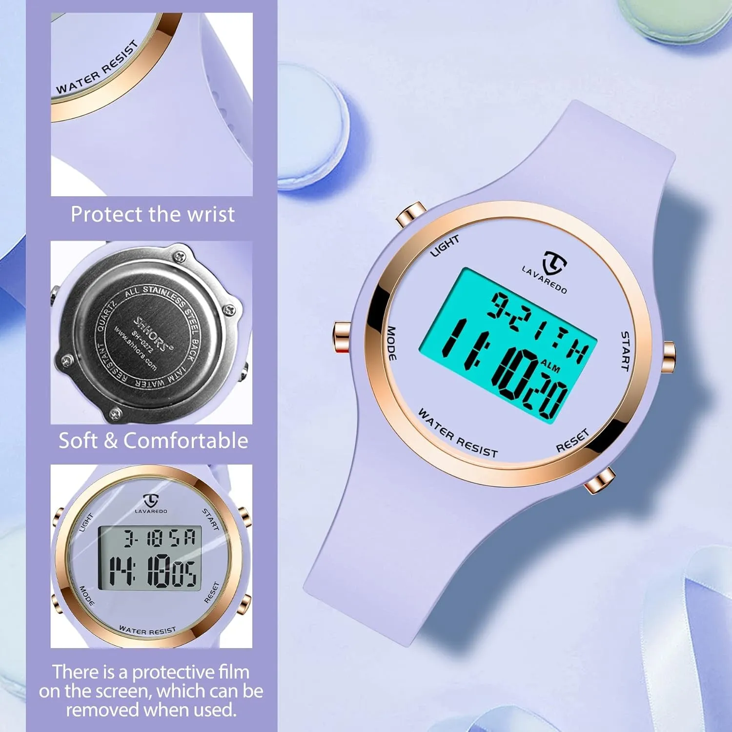 Digital Sport Watch - 3ATM Waterproof Wrist Watch with Alarm Clock