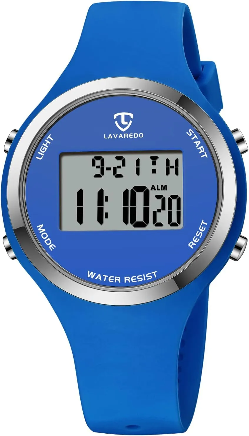 Digital Sport Watch - 3ATM Waterproof Wrist Watch with Alarm Clock