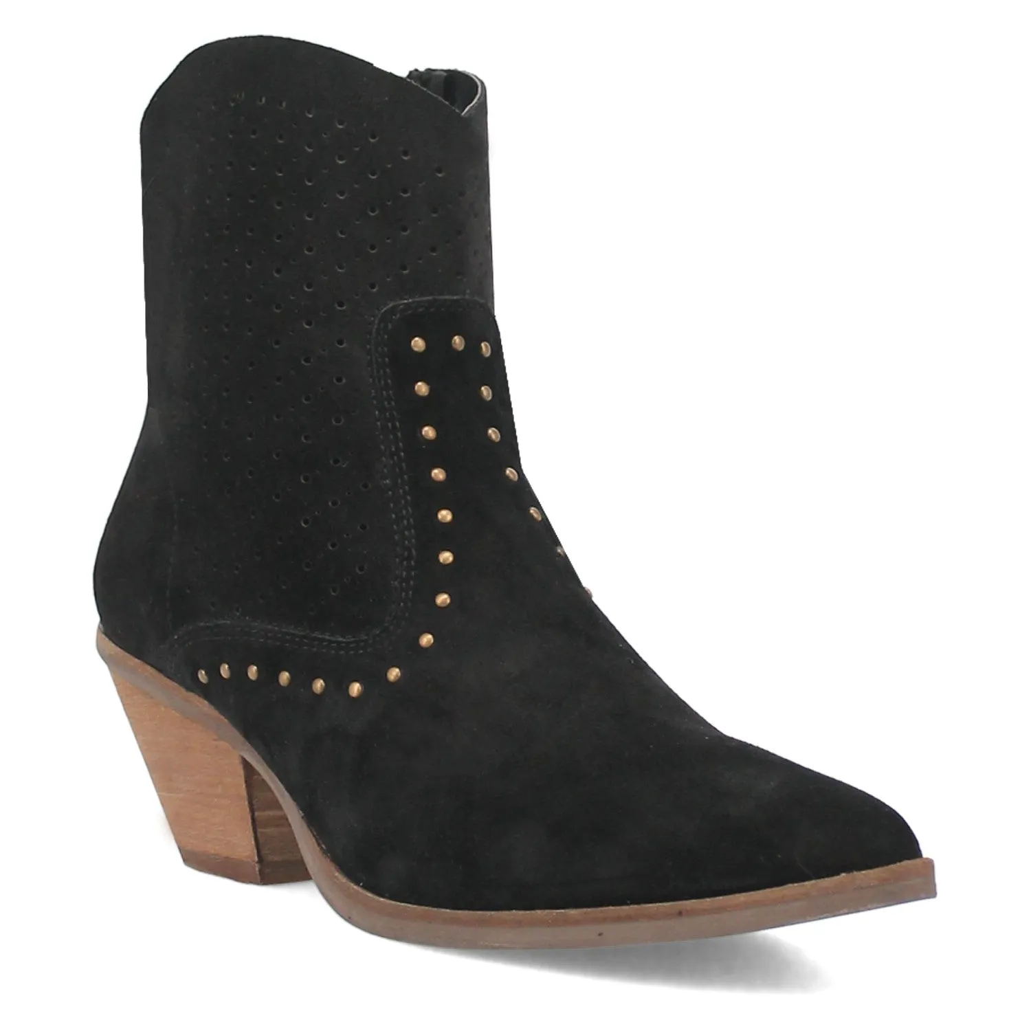 Dingo Women's Miss Priss Black Suede Leather Snip Toe Boot DI183