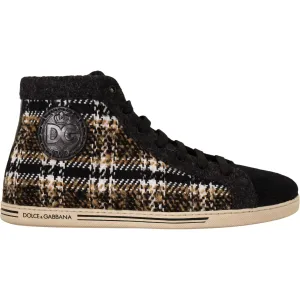 Dolce & Gabbana Beige High Top Fashion Sneakers