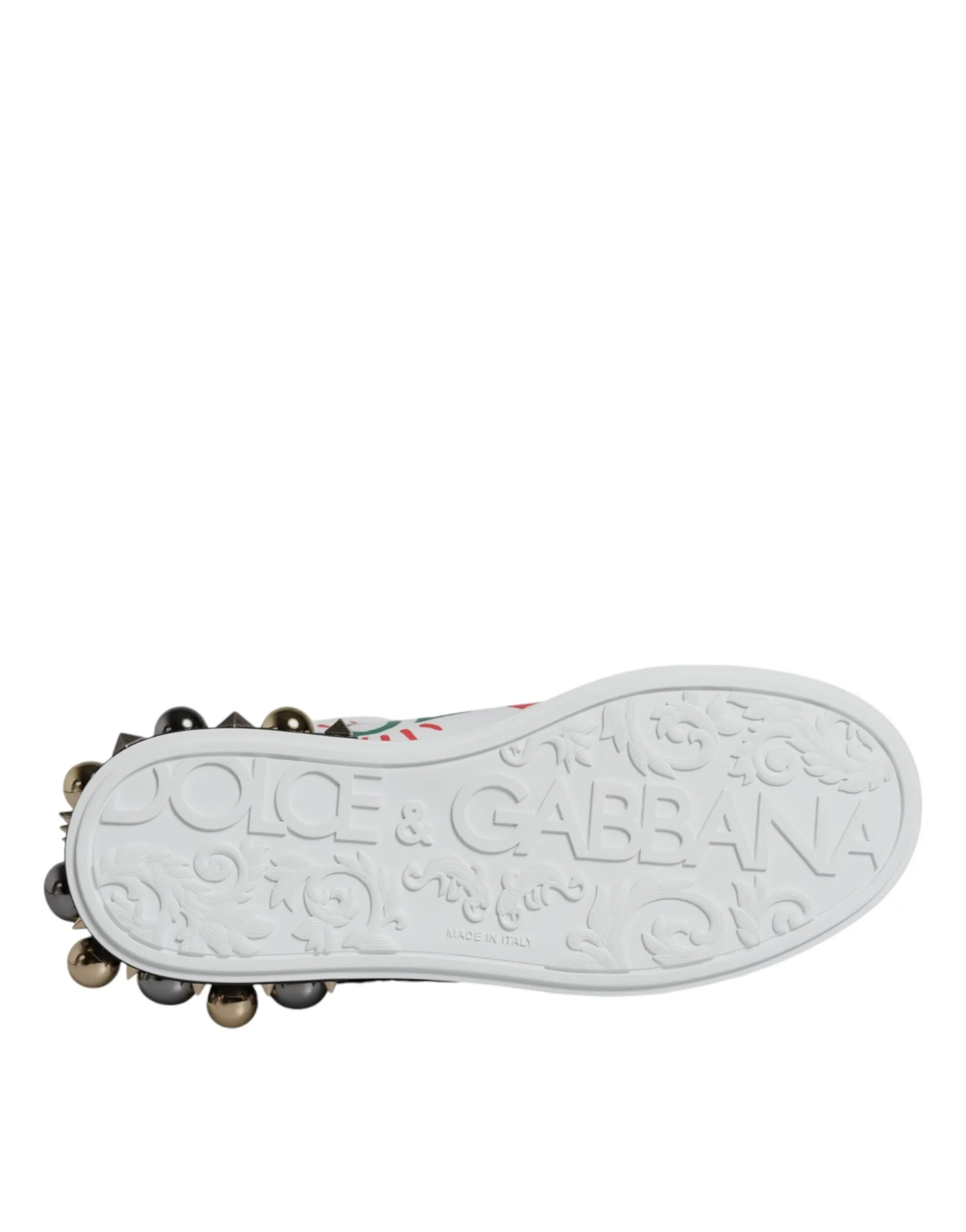 Dolce & Gabbana Heart Studded Low Top Sneakers