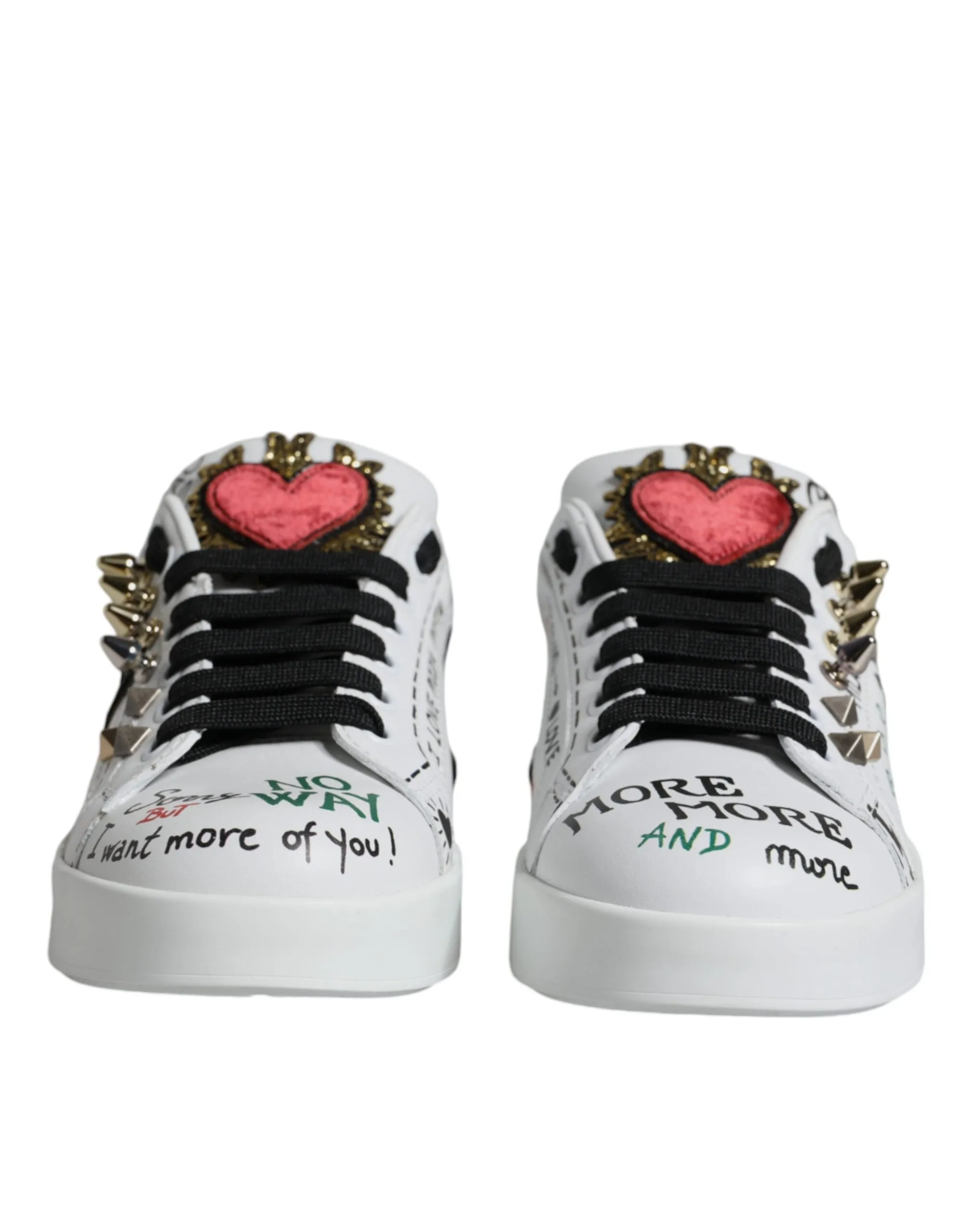 Dolce & Gabbana Heart Studded Low Top Sneakers