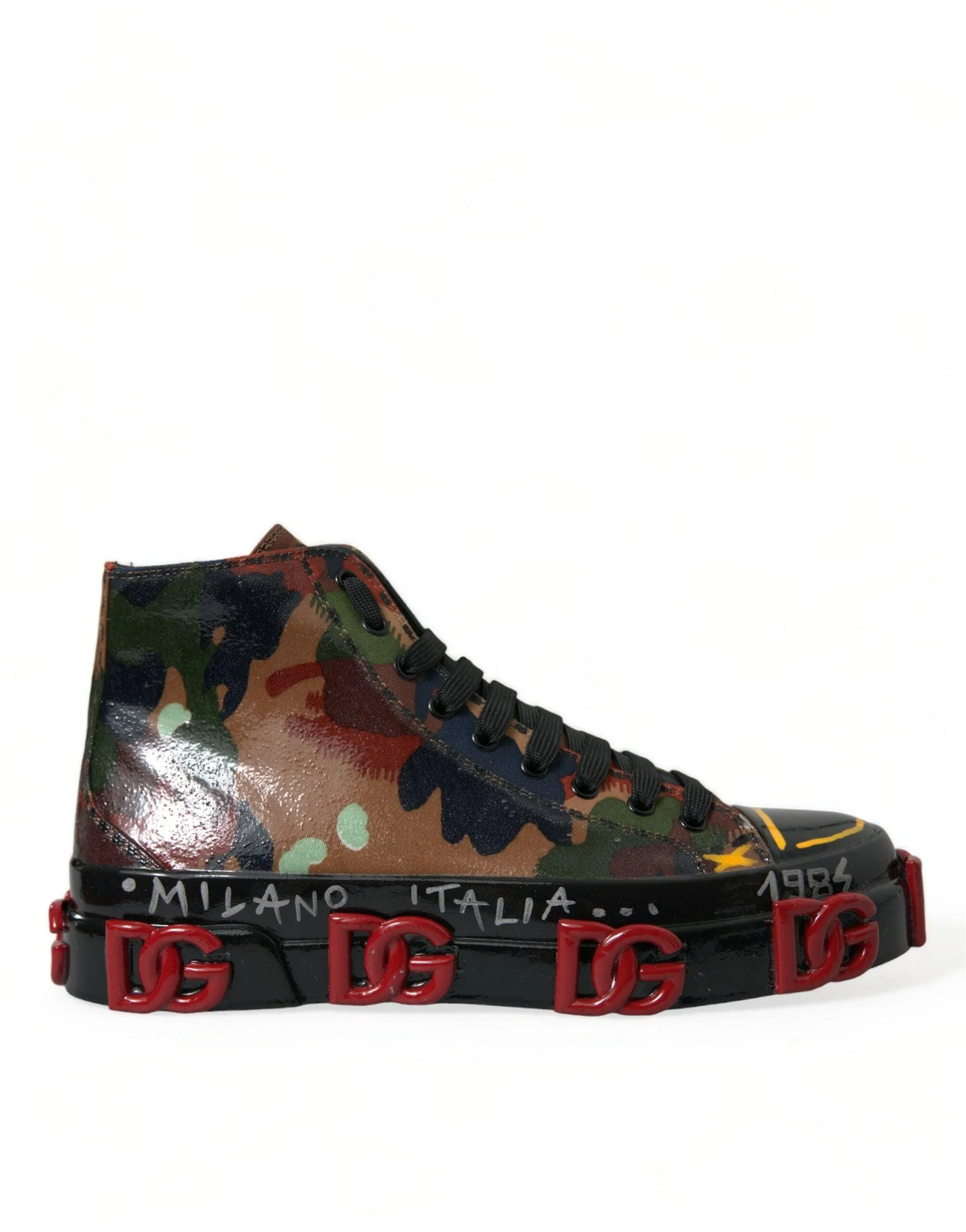 Dolce & Gabbana Multicolor Camouflage High Top Men Sneakers