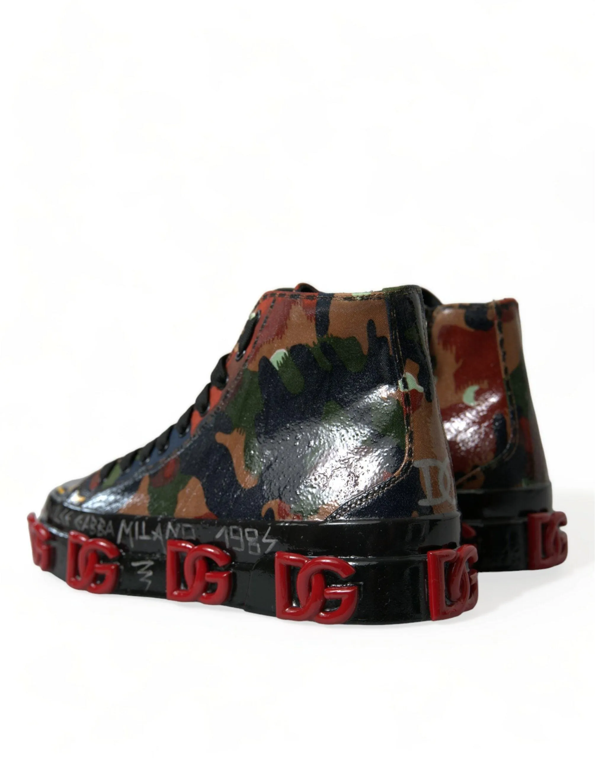 Dolce & Gabbana Multicolor Camouflage High Top Men Sneakers