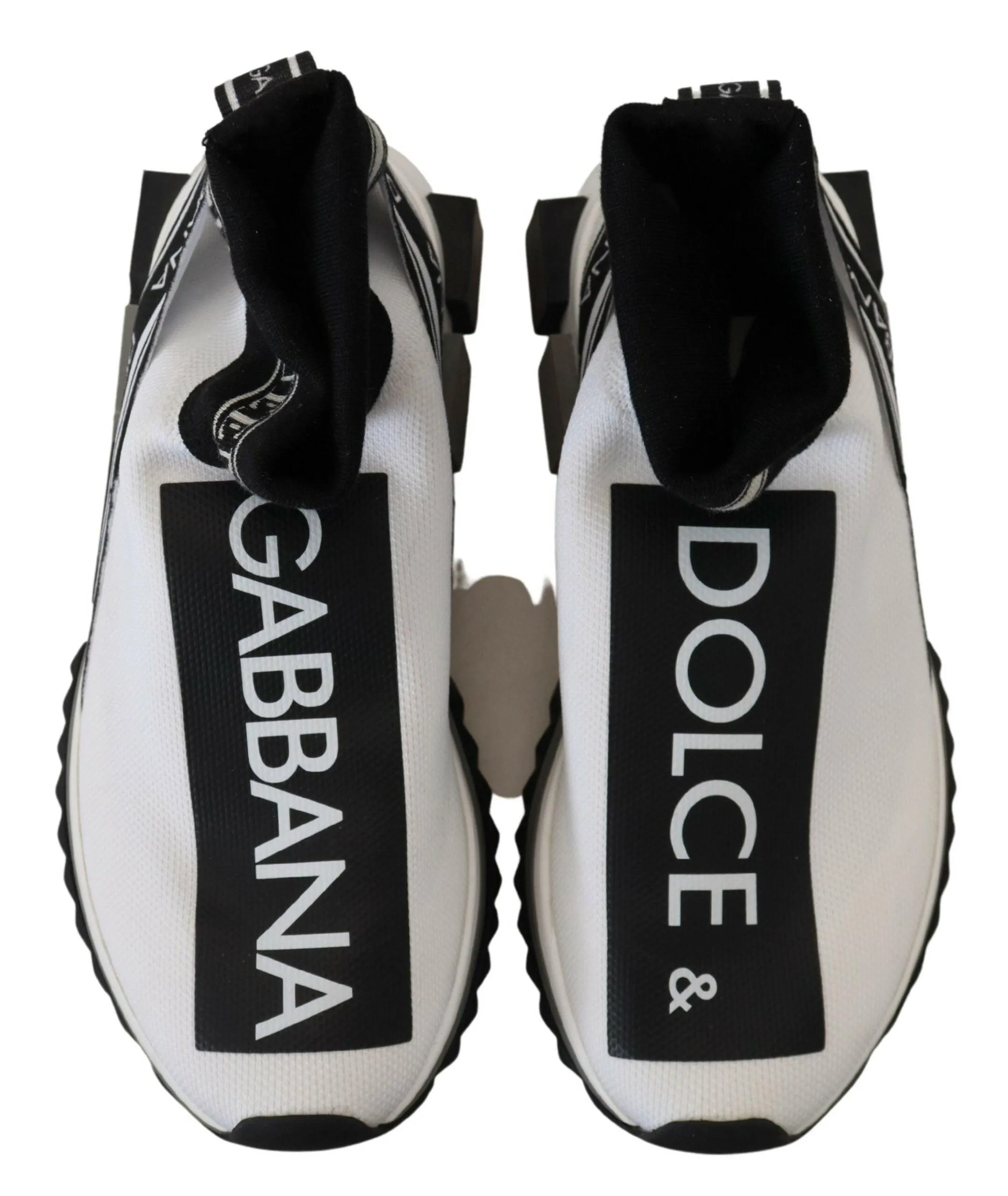 Dolce & Gabbana White Black Sorrento Socks Sneakers Shoes