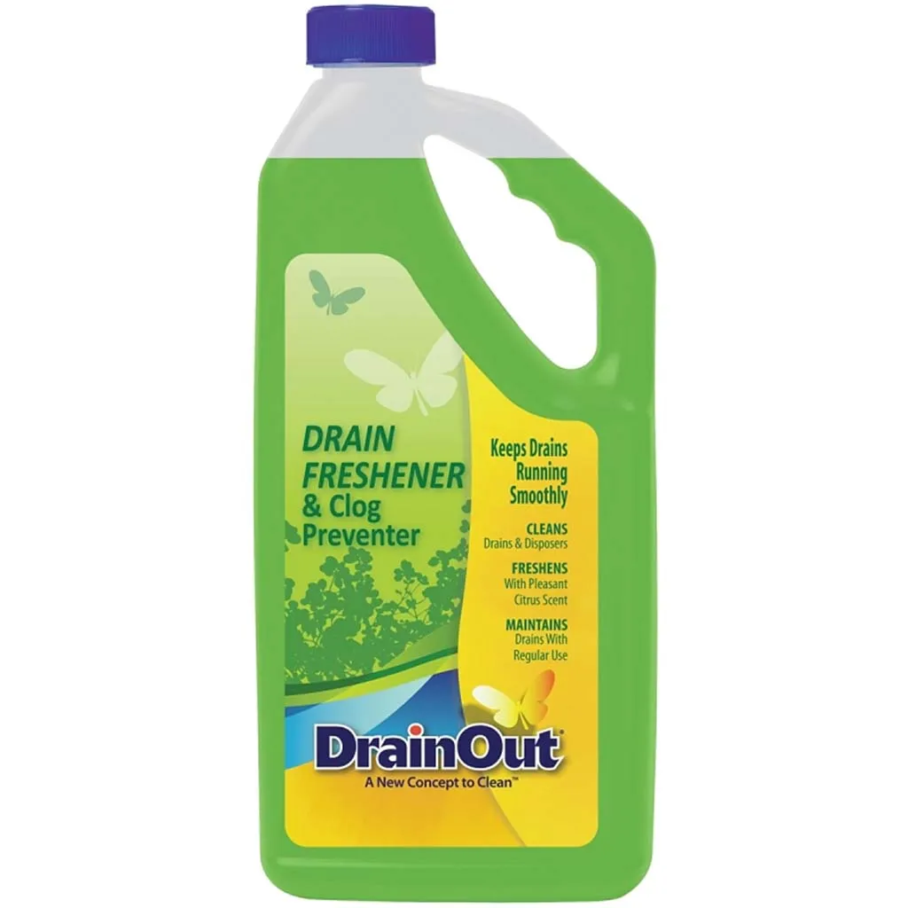 Drain OUT Drain Cleaner and Freshener Liquid Green Citrus, 32oz Bottle