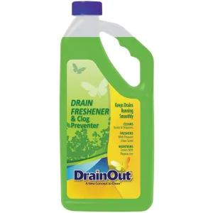 Drain OUT Drain Cleaner and Freshener Liquid Green Citrus, 32oz Bottle