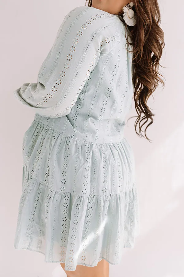 Excited For Paradise Eyelet Dress in Pear Curves