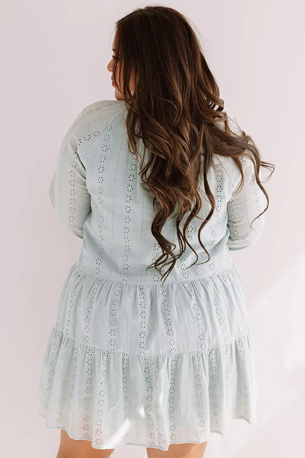 Excited For Paradise Eyelet Dress in Pear Curves