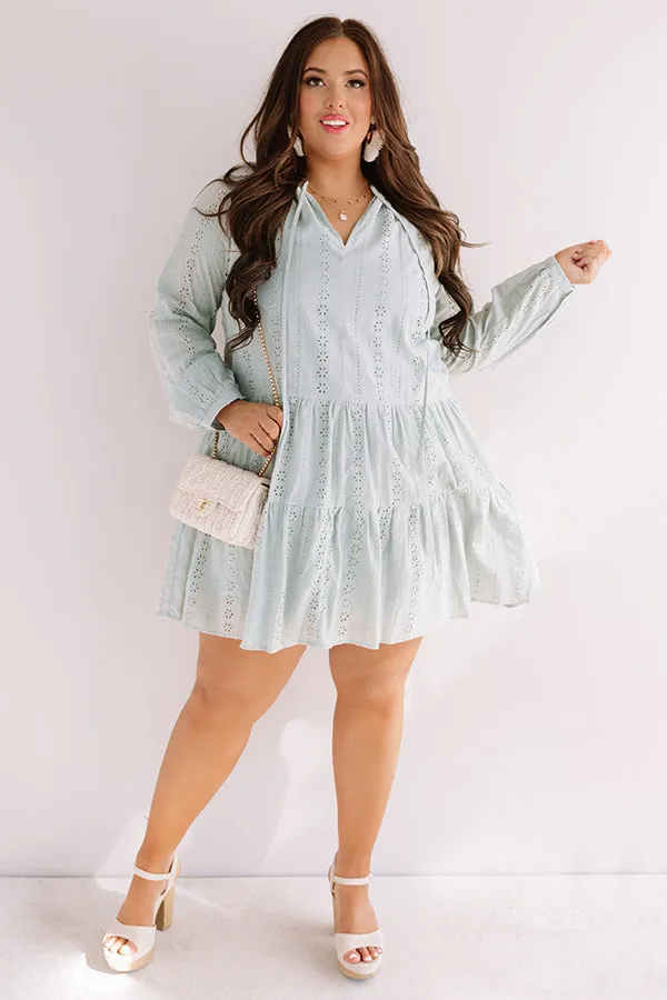 Excited For Paradise Eyelet Dress in Pear Curves