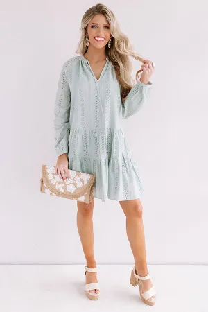 Excited For Paradise Eyelet Dress in Pear