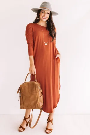 Fall Fashion Forward T-shirt Midi in Rust