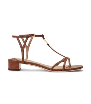 Fallon Nappa Leather Sandal Deep Saddle Tan