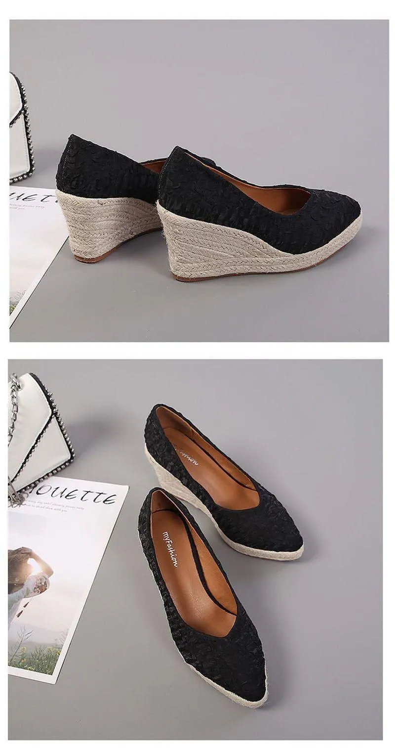 Fashion High Heels Women Wedges Casual Shoes GCSTY31 Retro Pumps A3800