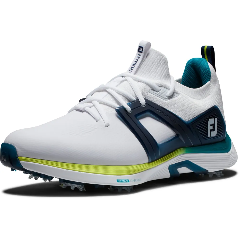 FootJoy Hyperflex Spiked Waterproof Shoes - White/Lime/Navy