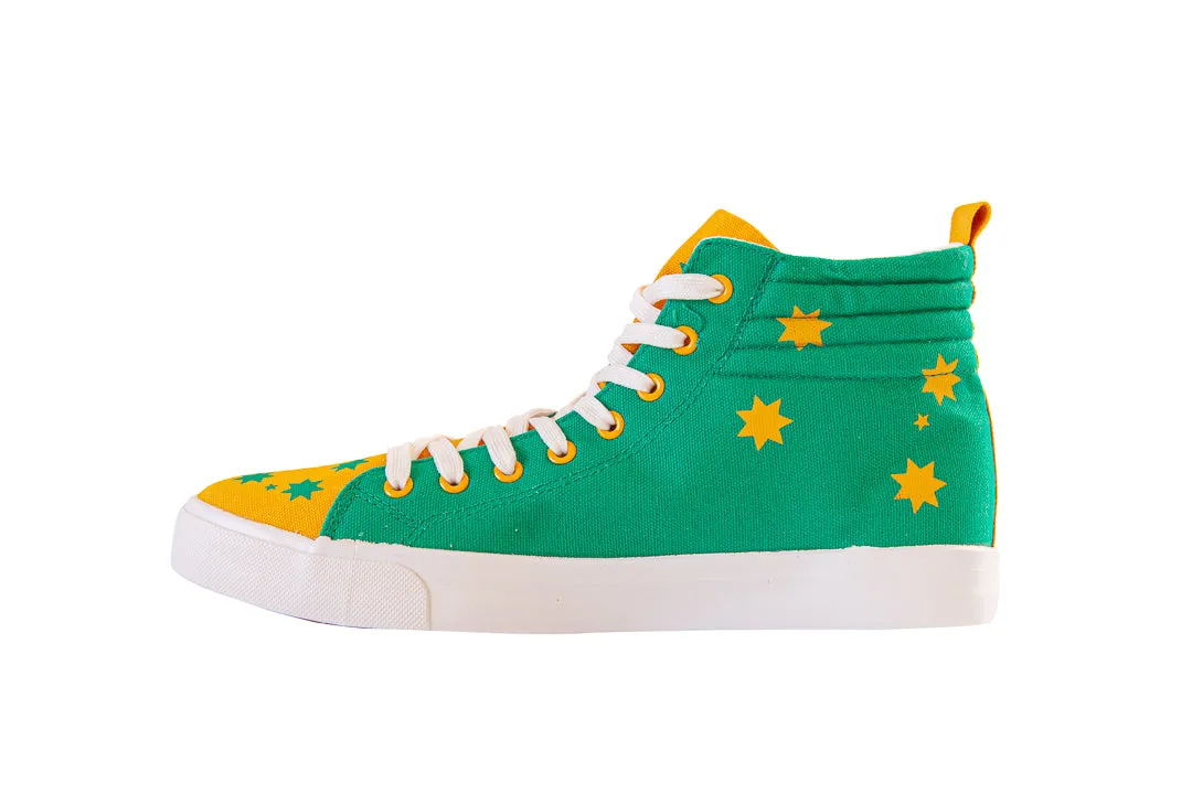 Freaky Fanatics Australia-Themed High-Top Sneakers